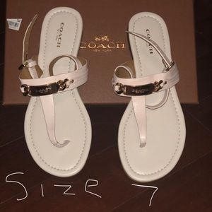 Coach off white sandals sz 7M